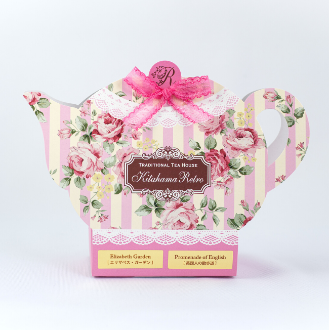 Premium Teabags in Tea Pot gift Box  プレミアムティーバッグギフト  エリザベスガーデン＆英国人の散歩道 各3g×4個